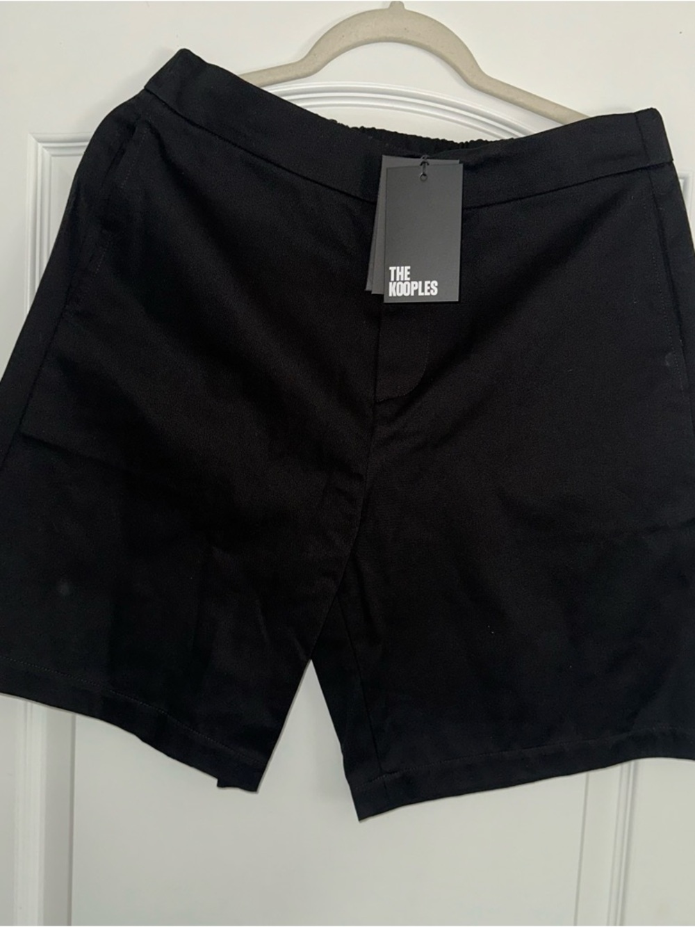 The Kooples Black Men's Tailored Flat-Front Shorts